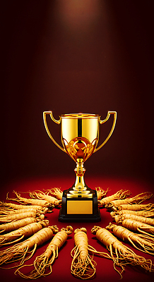 JPG 편집이미지 상징 자연 기념 한국 건강 장식 금색 축하 우승 화려 인삼 배열 트로피 대회 특별함 이미지편집 AI컴퓨터그래픽 AI콘텐츠 아시아 컬러 컨셉 최고 삼 상_우승 생태계 파일형식