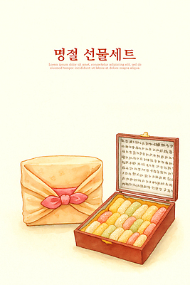 PSD 전통 명절 전통문화 한식 컬러 일러스트 포장 디저트 기쁨 선물세트 뷰티풀 정성 풍요 명절선물 한정판매 국내일러스트 기념일 감정 문화 음식 컨셉 선물 판매 파일형식