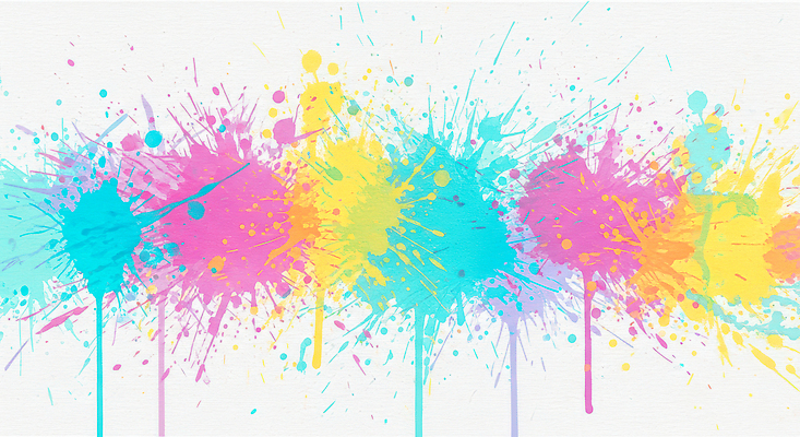 JPG 모양 디자인 예술 컬러 백그라운드 일러스트 회화 그래픽 물감 방울 표현 감각 화가 파스텔 색채 창의성 국내일러스트 AI일러스트 AI콘텐츠 직업 학용품 말하기 장식 미술도구 파일형식