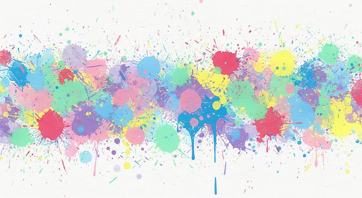 JPG 디자인 예술 컬러 백그라운드 패턴 일러스트 그래픽 장식 컬러풀 물감 다양 방울 화려 혼합 드립 생동감 국내일러스트 AI일러스트 AI콘텐츠 다수 컨셉 무늬 미술도구 파일형식