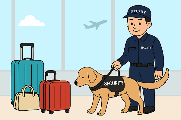 직업 나라 여행 가방 일러스트 비행기 안내 경비 안전 개 공항 연습 서비스 보안 승객 감시 수하물 요원 탐지 국내일러스트 AI파일 잡화 포유류 항공교통 교통시설 대중교통 보호 파일형식 벡터