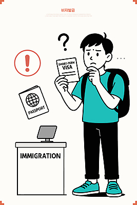 여행 일러스트 안내 경고 경비 여행객 정보 대기 선택 목표 직원 고민 준비 문서 여권 순서 비자 입국 신청 국내일러스트 AI파일 감정 컨셉 안전 사람 보호 파일형식 벡터
