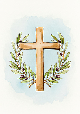 JPG 전통 기독교 종교 예술 상징 십자가 일러스트 자연 사랑 평화 성경 희망 예수 추억 올리브 손그림 복음 뷰티풀 국내일러스트 AI일러스트 AI콘텐츠 열매 감정 컨셉 종교용품 신_종교 생태계 파일형식