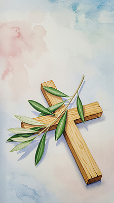 JPG 나무 전통 종교 예술 상징 컬러 백그라운드 십자가 잎 일러스트 자연 평화 나뭇가지 그림 올리브 파스텔 조화 뷰티풀 창작 국내일러스트 AI일러스트 AI콘텐츠 식물 열매 컨셉 학용품 생태계 파일형식