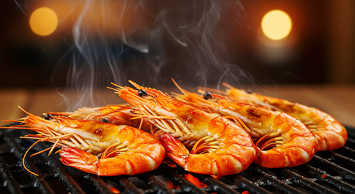 JPG 편집이미지 음식 새우 육류 요리 식사 맛 그릴 저녁 바비큐 해산물 레시피 편집실사 AI컴퓨터그래픽 AI콘텐츠 컨셉 식재료 주방용품 갑각류 야간 CG 파일형식