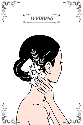 헤어스타일 여자 패션 결혼 일러스트 결혼식 뒷모습 장식 뷰티 머리카락 준비 꾸미기 멋 뷰티풀 스타일 국내일러스트 AI파일 뷰포인트 사람 이벤트 머리 파일형식 벡터