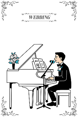 남자 음악 꽃다발 연주 일러스트 결혼식 사랑 정장 이벤트 소리 공연 기쁨 축하 분위기 피아노 편안함 고객 악보 뷰티풀 순간 국내일러스트 AI파일 옷 꽃 감정 결혼 컨셉 문화예술 사람 감각 건반악기 파일형식 벡터