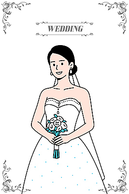 드레스 여자 패션 행복 꽃다발 신랑 결혼 일러스트 가족 결혼식 사랑 미소 이벤트 친구 축하 반지 세레모니 국내일러스트 AI파일 옷 꽃 감정 컨셉 장신구 관계 표정 사람 파일형식 벡터