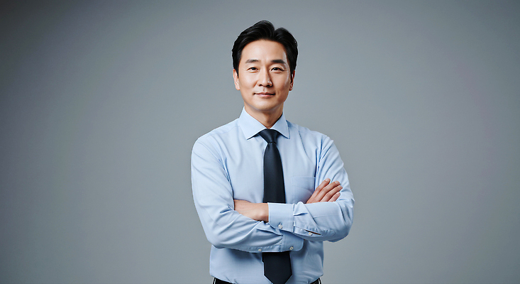 JPG 편집이미지 패션 남자 비즈니스 직장 표정 팔짱 촬영 자신감 모던 의료성형뷰티 편집실사 AI인물포토 AI콘텐츠 감정 회사 모션 사람 CG 파일형식 AI포토