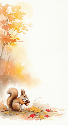 JPG 나무 동물 컬러 단풍 과일 일러스트 자연 생명 휴식 동물원 풍경 평화 식사 가을 숲 생태계 다람쥐 도토리 뷰티풀 국내일러스트 AI일러스트 AI콘텐츠 식물 계절 컨셉 잎 견과류 설치류 파일형식