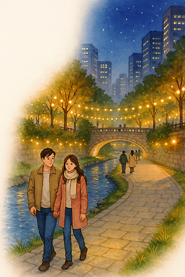 JPG 나무 커플 공원 길 2 야경 일러스트 자연 조명 사랑 풍경 빌딩 강 걷기 손잡기 산책 도시 저녁 강가 화합 소통 국내일러스트 AI일러스트 AI콘텐츠 식물 공공시설 감정 컨셉 관계 모션 휴식 건물 야간 생태계 파일형식 풍경_경치