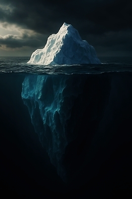 JPG 편집이미지 바다 자연 하늘 날씨 풍경 환경 얼음 수중 힘 탐험 신비 빙하 빙산 경관 편집실사 AI컴퓨터그래픽 AI콘텐츠 자연요소 컨셉 CG 생태계 파일형식