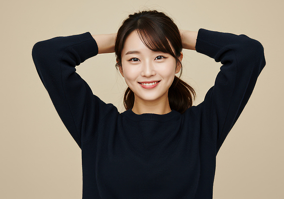 JPG 편집이미지 헤어스타일 행복 포즈 따뜻함 미소 웃음 긍정적 성격 의료성형뷰티 차분 편집실사 AI인물포토 AI콘텐츠 감정 컨셉 표정 CG 파일형식 AI포토