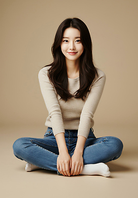 JPG 편집이미지 헤어스타일 옷 여자 패션 미소 일상 소파 촬영 고급 베이지색 의료성형뷰티 편집실사 AI인물포토 AI콘텐츠 컬러 컨셉 의자 표정 사람 라이프 CG 파일형식 AI포토