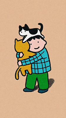 JPG 동물 행복 어린이 일러스트 가족 포옹 놀이 주택 따뜻함 소년 반려동물 귀여움 고양이 편안함 그림 국내일러스트 AI일러스트 AI콘텐츠 남자 감정 컨셉 포유류 관계 안기 사람 건물 감각 파일형식