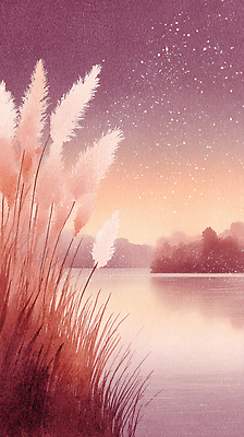 JPG 식물 계절 호수 예술 컬러 일러스트 자연 하늘 미술 풍경 물 평화 노을 공간 저녁 부드러움 별빛 창의력 국내일러스트 AI일러스트 AI콘텐츠 자연요소 별 컨셉 문화예술 빛 감각 야간 생태계 파일형식