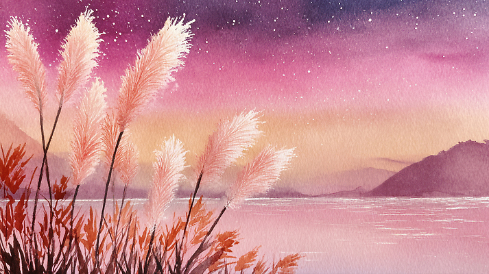 JPG 식물 사계절 호수 컬러 하늘색 야경 일러스트 자연 하늘 풍경 반사 평화 일몰 안개 수면 저녁 조화 뷰티풀 풍경화 국내일러스트 AI일러스트 AI콘텐츠 계절 컨셉 날씨 물 파란색 노을 야간 그림 생태계 파일형식 풍경_경치