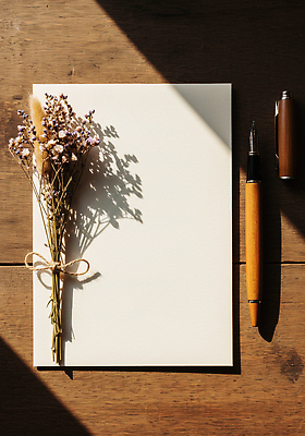 JPG 편집이미지 디자인 종이 예술 자연 탁자 문구용품 장식 연필 만년필 고요 가을 기록 상차림 편지 오브젝트 드라이플라워 창작 편집실사 AI포토 AI콘텐츠 계절 꽃 가구 학용품 필기구 펜 CG 생태계 파일형식