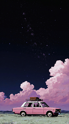 JPG 별 여행 일러스트 자동차 자연 밤하늘 하늘 풍경 야외 여름 평화 고요 캠핑 드라이브 별빛 별밤 오토캠핑 국내일러스트 AI일러스트 AI콘텐츠 자연요소 계절 육상교통 컨셉 레저 빛 운전 야간 생태계 파일형식