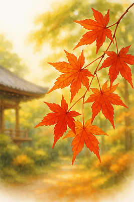 JPG 나무 식물 계절 길 백그라운드 단풍 일러스트 자연 가지 나뭇잎 수채화 풍경 빨간색 햇빛 평화 정원 고요 가을 조화 뷰티풀 국내일러스트 AI일러스트 AI콘텐츠 컬러 컨셉 잎 채소 태양 생태계 파일형식