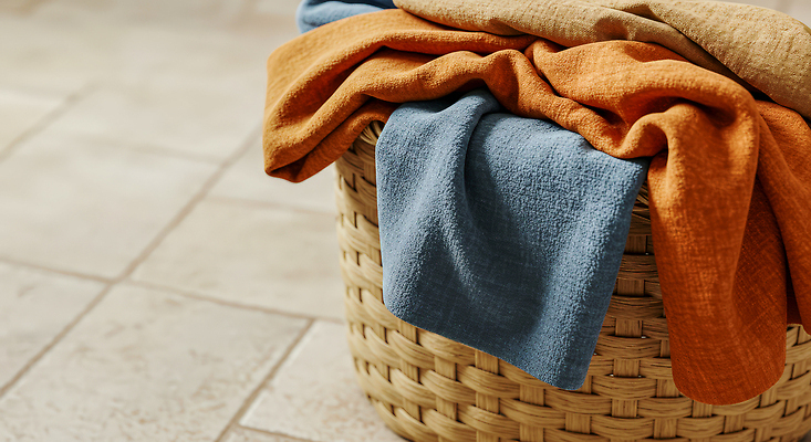 JPG 편집이미지 컬러 집안 일상 인테리어 수건 바구니 평화 깨끗함 목욕 직물 빨래 청소 정리 준비물 편집실사 AI포토 AI콘텐츠 디자인 컨셉 가사 실내 라이프 위생용품 청결 CG 파일형식