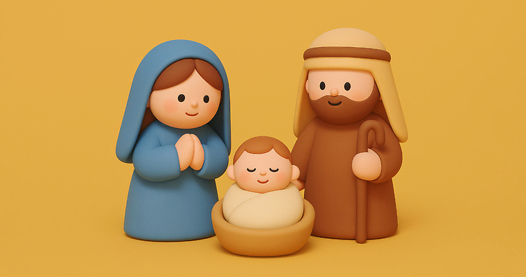 기념일 감정 기독교 종교 컨셉 관계 미술 사람 3D 예수 파일형식 AI콘텐츠 마리아 요셉 아기예수 크리스마스 장식 따뜻함 가족 기도 사랑 전통 조형물 귀여움 아기 축제 편집이미지 편집3D JPG 천주교 AI컴퓨터그래픽