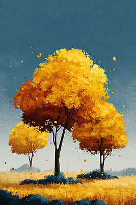 JPG 나무 편집이미지 컬러 자연 하늘 바람 나뭇잎 풍경 잔디 노란색 고요 가을 숲 땅 조화 뷰티풀 이미지편집 AI컴퓨터그래픽 AI콘텐츠 자연요소 식물 계절 잎 날씨 생태계 파일형식