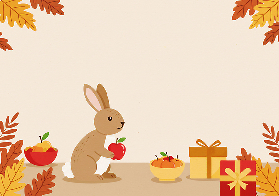 JPG 동물 행복 어린이 음식 컬러 백그라운드 단풍 과일 일러스트 자연 따뜻함 선물 세트 귀여움 가을 토끼 사과 즐거움 추수감사절 국내일러스트 AI일러스트 AI콘텐츠 계절 감정 기독교 컨셉 잎 포유류 사람 반려동물 생태계 파일형식