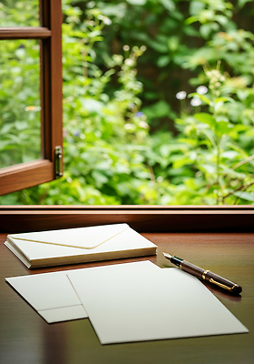 JPG 식물 편집이미지 종이 창 창문 자연 탁자 봉투 조명 초록색 인테리어 펜 만년필 기록 편지 집중 편집실사 AI포토 AI콘텐츠 디자인 무기 컬러 가구 컨셉 필기구 CG 생태계 파일형식