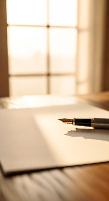 JPG 편집이미지 종이 창문 아침 문구용품 일상 햇빛 펜 만년필 기록 분위기 고급 서재 편안함 창가 조용 편집실사 AI포토 AI콘텐츠 주간 컨셉 라이프 태양 필기구 감각 CG 오브젝트 파일형식