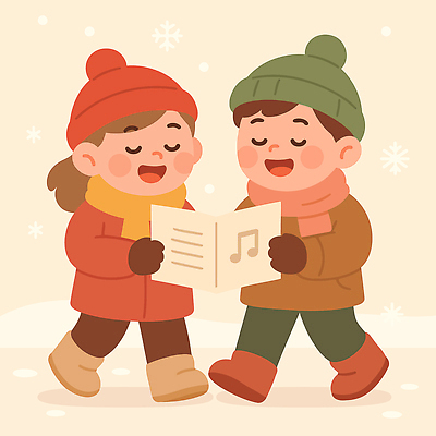 행복 음악 겨울 일러스트 노래 놀이 따뜻함 웃음 친구 산책 외투 즐거움 하모니 동심 국내일러스트 AI파일 계절 감정 상의 관계 문화예술 휴식 표정 파일형식 벡터