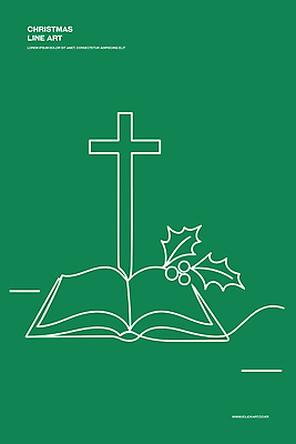 계절 기념일 종교 일러스트 종교용품 신_종교 파일형식 벡터 크리스마스 성경 십자가 겨우살이 기독교 겨울 예수 축제 상징 그림 디자인 문화 표현 국내일러스트 AI파일 라인일러스트