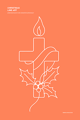 디자인 기념일 행복 기독교 백그라운드 십자가 크리스마스 라인일러스트 일러스트 촛불 기념 장식 축제 주황색 분위기 모던 영감 미니멀 국내일러스트 AI파일 감정 종교 컬러 컨셉 초 이벤트 파일형식 벡터