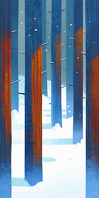 JPG 나무 동물 사계절 겨울 일러스트 자연 조류 하늘 산 이끼 풍경 파란색 갈색 고요 흰색 나뭇가지 눈 숲 숲길 국내일러스트 AI일러스트 AI콘텐츠 자연요소 식물 계절 길 컬러 날씨 생태계 파일형식