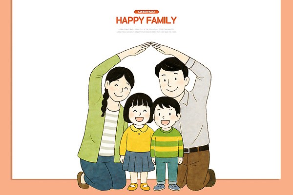 모양 PSD 손 행복 어린이 일러스트 가족 주택 따뜻함 사랑 웃음 부모 화목 분위기 자매 형제 국내일러스트 여자 남자 감정 컨셉 관계 표정 사람 건물 신체부위 파일형식