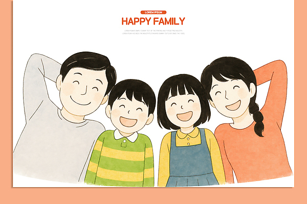 PSD 딸 행복 아들 일러스트 가족 모션 엄마 협력 함께함 사랑 웃음 부모 자녀 표현 시간 틈 아빠 즐거움 소통 지원 국내일러스트 감정 컨셉 관계 표정 파일형식