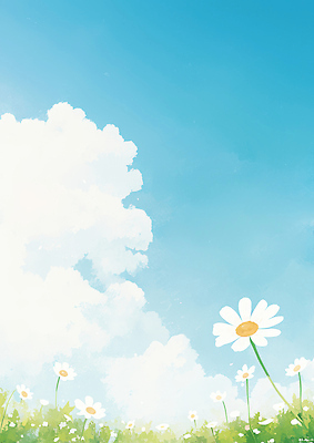 JPG 식물 꽃 컬러 백그라운드 꽃밭 일러스트 자연 하늘 날씨 풍경 초원 야외 일상 햇빛 평화 봄 민들레 코스모스 뷰티풀 순간 국내일러스트 AI일러스트 AI콘텐츠 계절 컨셉 라이프 태양 생태계 파일형식