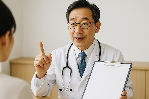 JPG 편집이미지 남자 의학 건강 대화 치료 환자 의사 정보 질문 상담 교감 답변 전문 진료실 의료성형뷰티 편집실사 AI인물포토 AI콘텐츠 병원 말하기 사람 진료 의료진 CG 파일형식 AI포토