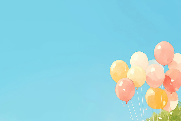 JPG 감정 어린이 분홍색 컬러 일러스트 자연 놀이 하늘 날씨 장식 여름 파란색 소풍 노란색 파티 맑음 축제 주황색 즐거움 심플 풍선 국내일러스트 AI일러스트 AI콘텐츠 계절 사람 이벤트 야외활동 생태계 파일형식