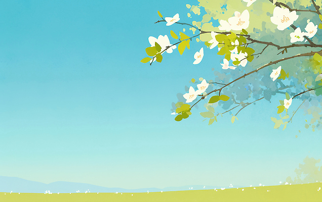 JPG 나무 꽃 잎 일러스트 자연 생명 풍경 초원 초록색 평화 봄 뷰티풀 국내일러스트 AI일러스트 AI콘텐츠 식물 계절 컬러 컨셉 생태계 파일형식