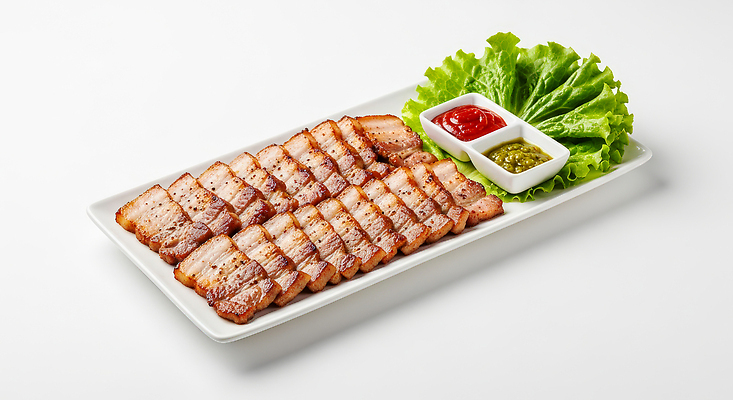 JPG 편집이미지 전통 한식 육류 요리 과자 모임 신선 양상추 맛 안주 삼겹살 서빙 간편조리식품 편집실사 AI포토 AI콘텐츠 음식 컨셉 채소 식재료 디저트 돼지고기 CG 파일형식