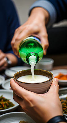 JPG 편집이미지 전통 그릇 손 문화 음료 한식 음식 탁자 반찬 한국 여러명 식사 모임 붓기 저녁 막걸리 의료성형뷰티 편집실사 AI인물포토 AI콘텐츠 식기 아시아 가구 다수 모션 주류 사람 신체부위 야간 CG 파일형식 AI포토