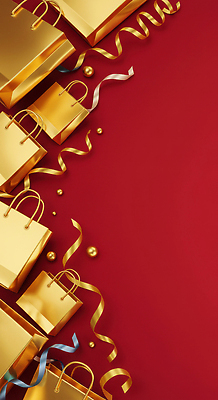 JPG 편집이미지 기념일 리본 컬러 백그라운드 패턴 선물 이벤트 장식 쇼핑백 축제 금색 분위기 준비 뷰티풀 이미지편집 AI컴퓨터그래픽 AI콘텐츠 컨셉 무늬 가방 파일형식