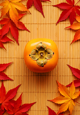 JPG 편집이미지 계절 열매 음식 컬러 단풍 잎 과일 자연 귤 따뜻함 감 풍경 장식 주황색 나무판자 편집실사 AI포토 AI콘텐츠 식물 목재 CG 생태계 파일형식