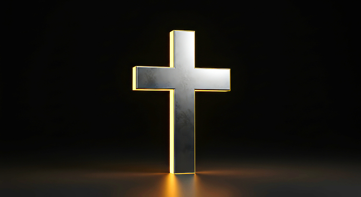 JPG 편집이미지 디자인 종교 예술 십자가 장식 빛 반사 평화 금속 표현 신비 심플 윤곽 이미지편집 AI컴퓨터그래픽 AI콘텐츠 컨셉 재질 파일형식