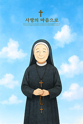 PSD 전통 행복 종교 일러스트 하늘 사랑 미소 라이프 장미 평화 기도 마음 명상 신성 커뮤니티 수녀 국내일러스트 꽃 감정 컨셉 표정 생활 천주교 파일형식