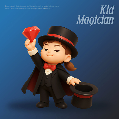 PSD 편집이미지 캐릭터 어린이 놀이 공연 피규어 마술사 도구 망토 보석 배열 마법 상상력 편집3D 사람 이벤트 3D 미니어처 마술 광석 파일형식