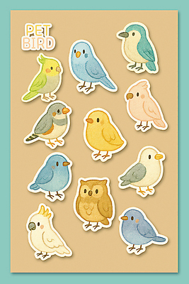 PSD 동물 캐릭터 디자인 예술 컬러 백그라운드 스티커 일러스트 조류 사랑 귀여움 기쁨 감성 꾸미기 뷰티풀 아기새 애완조 국내일러스트 감정 새끼 컨셉 반려동물 파일형식