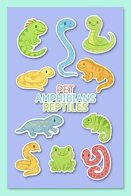 PSD 동물 캐릭터 디자인 어린이 컬러 스티커 일러스트 파충류 생물 양서류 취미 반려동물 귀여움 미니어처 그림 꾸미기 후각 국내일러스트 컨셉 사람 모형 감각 파일형식