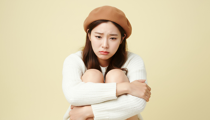 JPG 편집이미지 여자 감정 생각 아이디어 표정 앉기 노란색 고독 불안 고민 무릎 부드러움 사색 의료성형뷰티 격리 편집실사 AI인물포토 AI콘텐츠 컬러 컨셉 모션 사람 신체부위 감각 CG 파일형식 AI포토